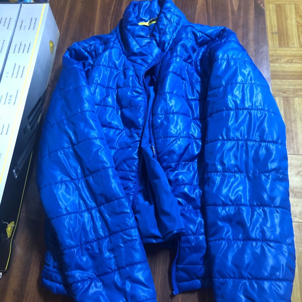 Cobalt blue puffer jacket